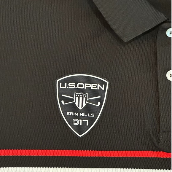 RLX Ralph Lauren Men’s US Open Erin Hills Black Striped Performance Golf Polo-L - Picture 2 of 10
